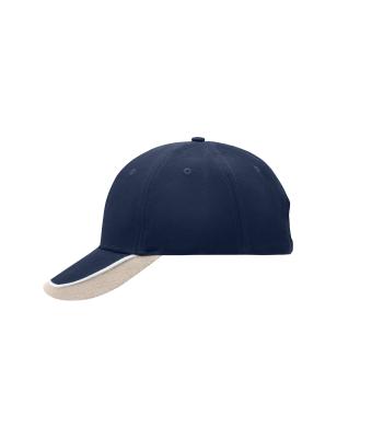 Unisex Half-Pipe Sandwich Cap Navy/wit/lichtgrijs 7603