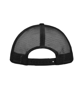 Unisex 5 Panel Polyester Mesh Cap Black 7622