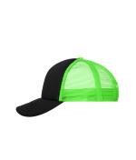 Unisex 5 Panel Polyester Mesh Cap Black/neon-green 7622