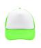 Unisex 5 Panel Polyester Mesh Cap Wit/neon-green 7622
