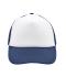 Unisex 5 Panel Polyester Mesh Cap Wit/navy 7622