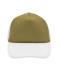 Unisex 5 Panel Polyester Mesh Cap Olijf/wit 7622