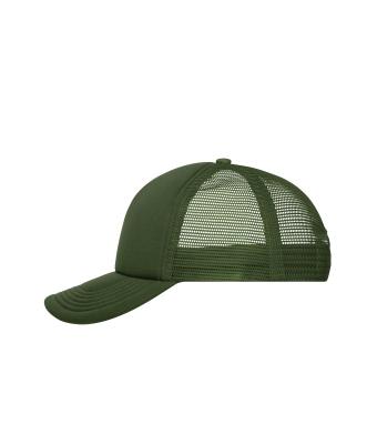 Unisex 5 Panel Polyester Mesh Cap Dark-olive 7622