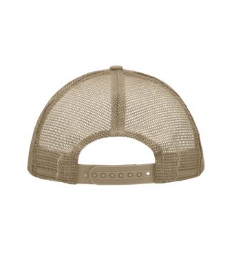 Unisex 5 Panel Polyester Mesh Cap Khaki 7622