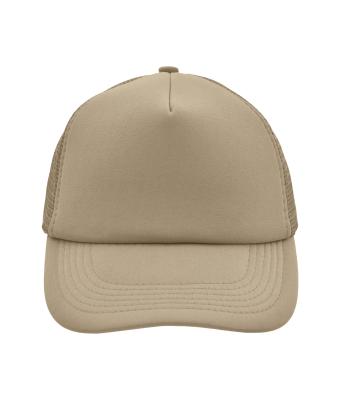 Unisex 5 Panel Polyester Mesh Cap Khaki 7622