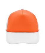 Unisex 5 Panel Polyester Mesh Cap Orange/white 7622