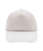 Unisex 5 Panel Polyester Mesh Cap Light-grey/white 7622