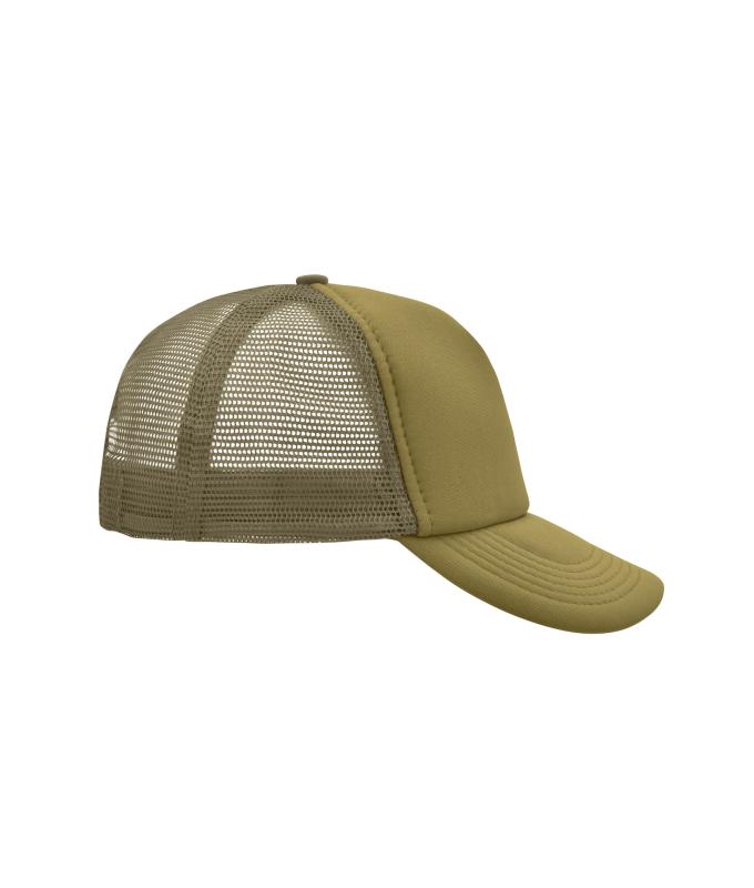 Unisex 5 Panel Polyester Mesh Cap Olive 7622