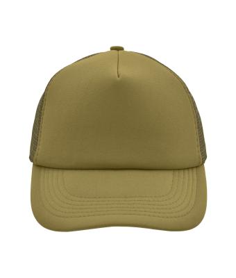 Unisex 5 Panel Polyester Mesh Cap Olive 7622