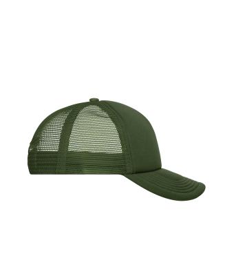 Unisex 5 Panel Polyester Mesh Cap Dark-olive 7622