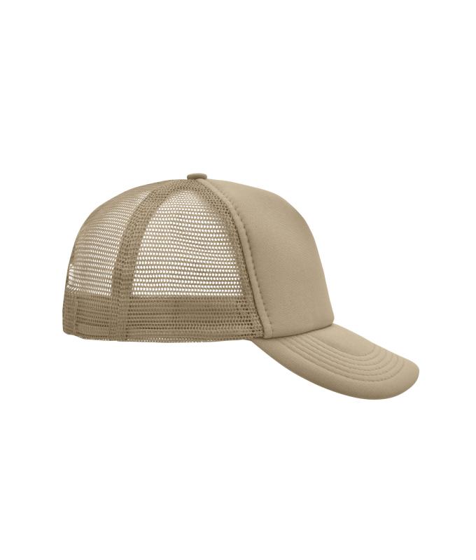 Unisex 5 Panel Polyester Mesh Cap Khaki 7622