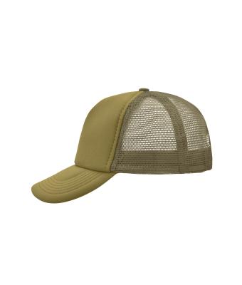 Unisex 5 Panel Polyester Mesh Cap Olijf 7622