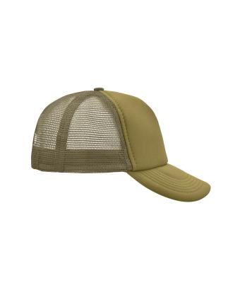 Unisex 5 Panel Polyester Mesh Cap Olijf 7622