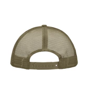 Unisex 5 Panel Polyester Mesh Cap Olijf 7622