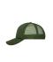 Unisex 5 Panel Polyester Mesh Cap Donker olijf 7622