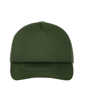 Unisex 5 Panel Polyester Mesh Cap Donker olijf 7622