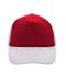 Unisex 5 Panel Polyester Mesh Cap Rood/wit 7622