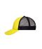 Unisex 5 Panel Polyester Mesh Cap Zon-geel/zwart 7622