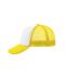 Unisex 5 Panel Polyester Mesh Cap White/sun-yellow 7622