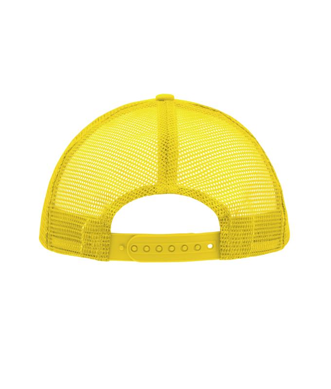 Unisex 5 Panel Polyester Mesh Cap White/sun-yellow 7622