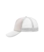 Unisex 5 Panel Polyester Mesh Cap Light-grey/white 7622