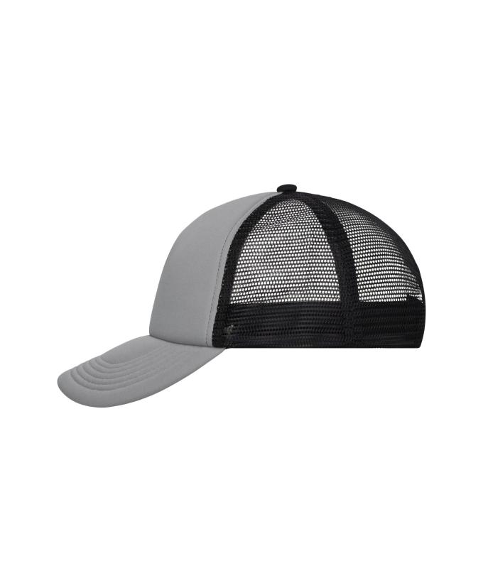 Unisex 5 Panel Polyester Mesh Cap Dark-grey/black 7622