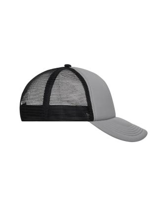 Unisex 5 Panel Polyester Mesh Cap Dark-grey/black 7622
