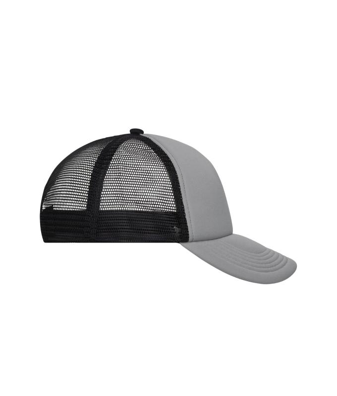 Unisex 5 Panel Polyester Mesh Cap Dark-grey/black 7622