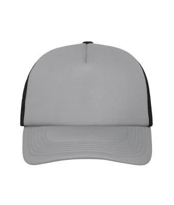 Unisex 5 Panel Polyester Mesh Cap Dark-grey/black 7622