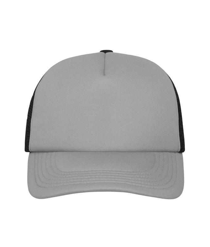 Unisex 5 Panel Polyester Mesh Cap Dark-grey/black 7622