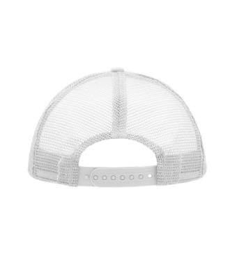 Unisex 5 Panel Polyester Mesh Cap Light-grey/white 7622