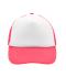 Unisex 5 Panel Polyester Mesh Cap Wit/neon-roze 7622