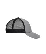 Unisex 5 Panel Polyester Mesh Cap Donkergrijs/zwart 7622