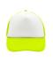 Unisex 5 Panel Polyester Mesh Cap Wit/neon-geel 7622