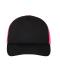 Unisex 5 Panel Polyester Mesh Cap Zwart/neon-roze 7622