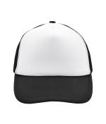 Unisex 5 Panel Polyester Mesh Cap White/black 7622