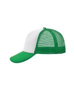 Unisex 5 Panel Polyester Mesh Cap White/fern-green 7622