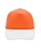 Unisex 5 Panel Polyester Mesh Cap Orange/white 7622