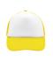 Unisex 5 Panel Polyester Mesh Cap White/sun-yellow 7622