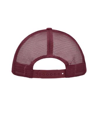 Unisex 5 Panel Polyester Mesh Cap Burgundy 7622