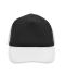 Unisex 5 Panel Polyester Mesh Cap Zwart/wit 7622