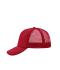Unisex 5 Panel Polyester Mesh Cap Rood 7622