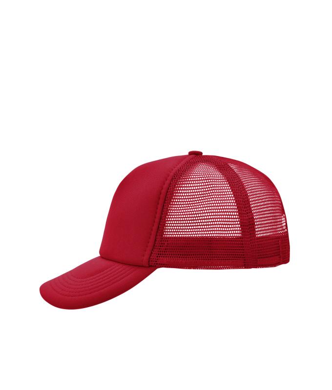Unisex 5 Panel Polyester Mesh Cap Rood 7622