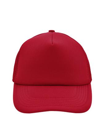 Unisex 5 Panel Polyester Mesh Cap Rood 7622