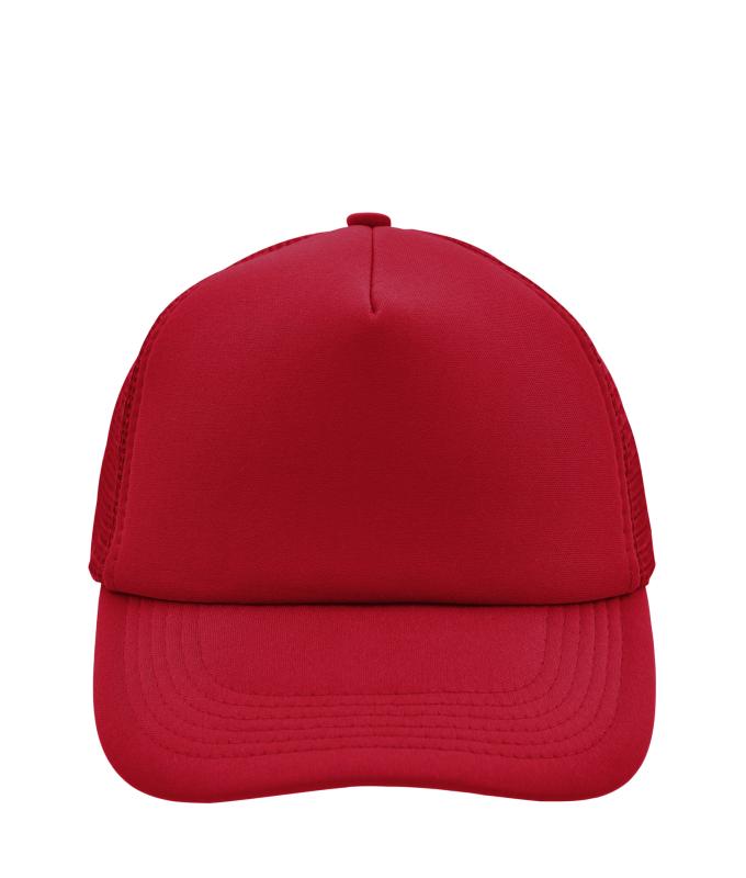 Unisex 5 Panel Polyester Mesh Cap Rood 7622