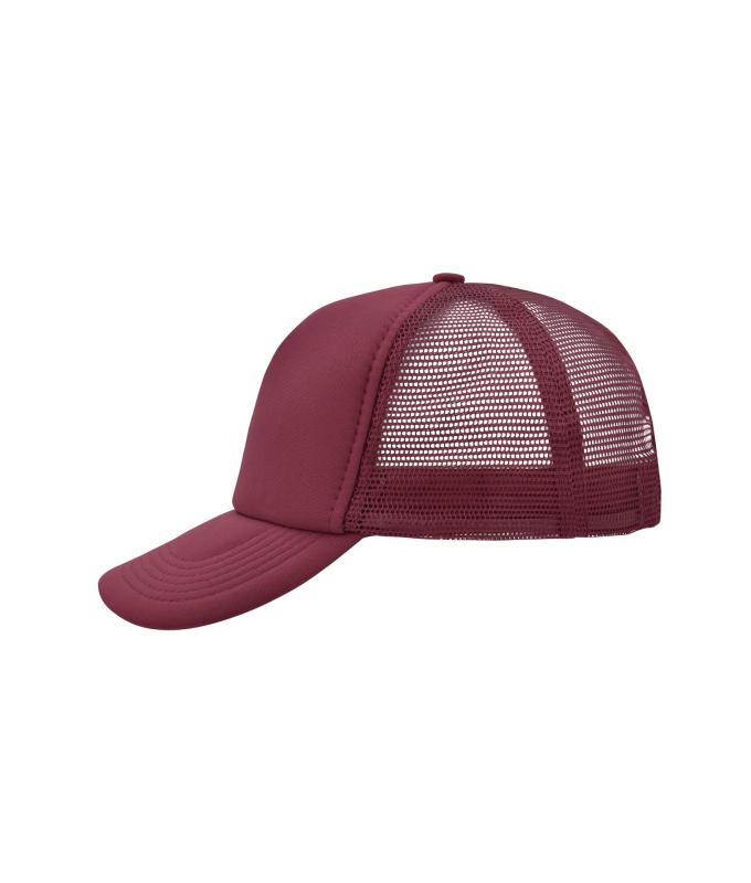 Unisex 5 Panel Polyester Mesh Cap Dieprood 7622