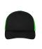 Unisex 5 Panel Polyester Mesh Cap Zwart/neon-groen 7622