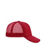 Unisex 5 Panel Polyester Mesh Cap Red 7622