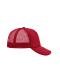 Unisex 5 Panel Polyester Mesh Cap Red 7622