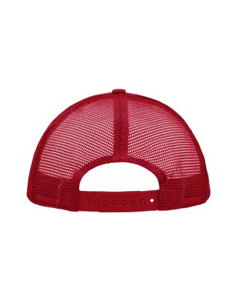 Unisex 5 Panel Polyester Mesh Cap Red 7622